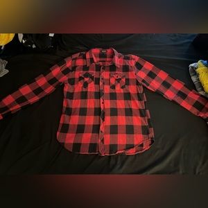 Men’s Carbon Buffalo check plaid button down flannel in size xxl